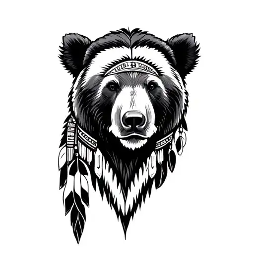 Native American Bear tattoo design idea