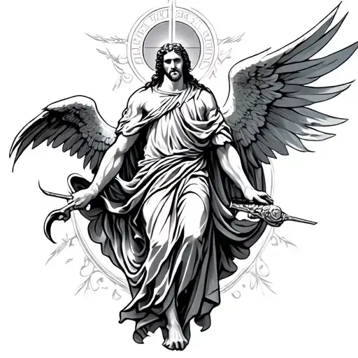 Saint Micheal tattoo design idea