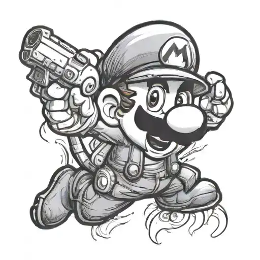 Mario and 47 tattoo design idea