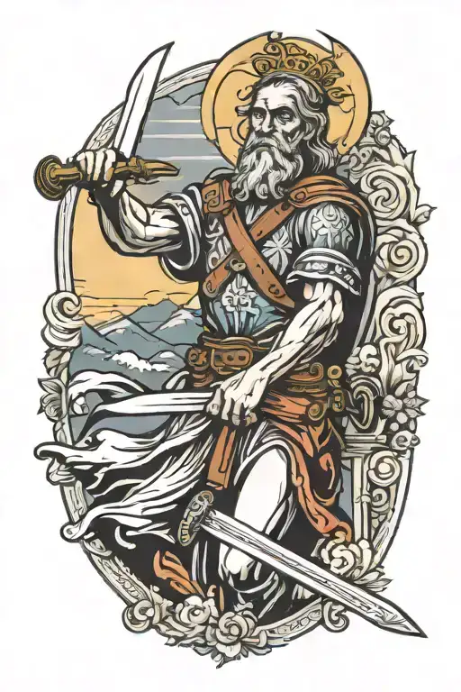 Saint Paul with a sword tattoo design idea