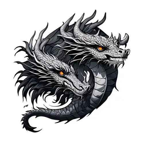 mini tattoo with dragons tattoo design idea