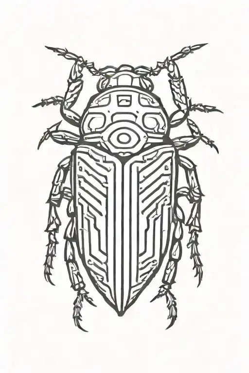colored scarab beetle tattoo design idea