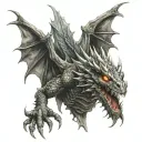 undead dragon tattoo design idea