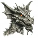 undead dragon tattoo design idea