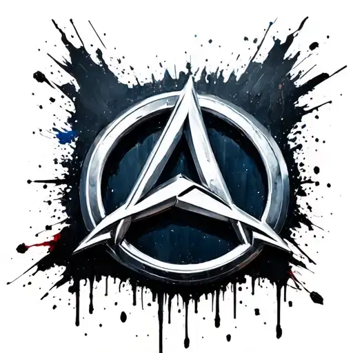 Anarchy symbol painted over mercedes superdome tattoo design idea