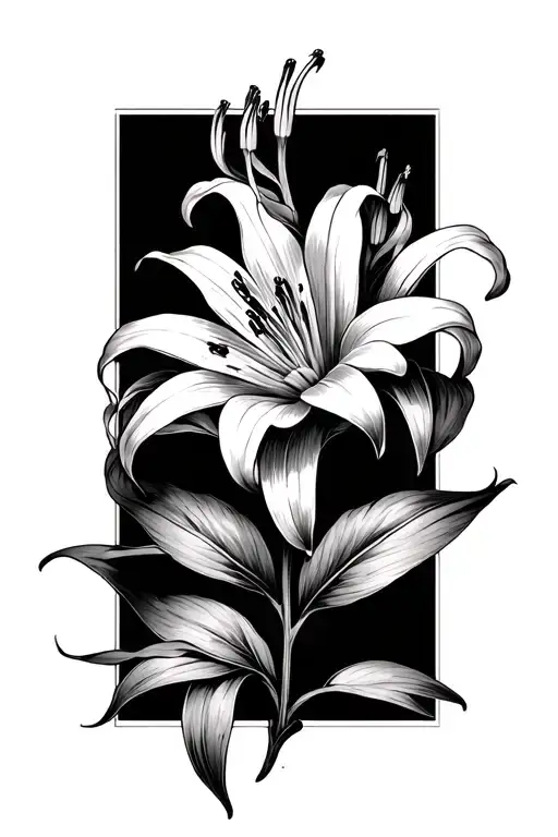 spider lilly flower hand tattoo in black ink, have the petals cover the fingers tattoo design idea