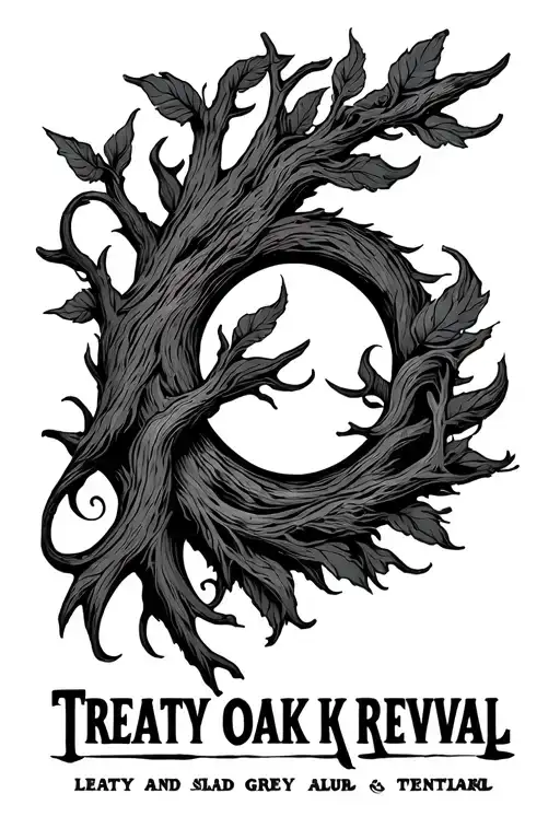 treaty oak revival album cover with  tattoo design idea