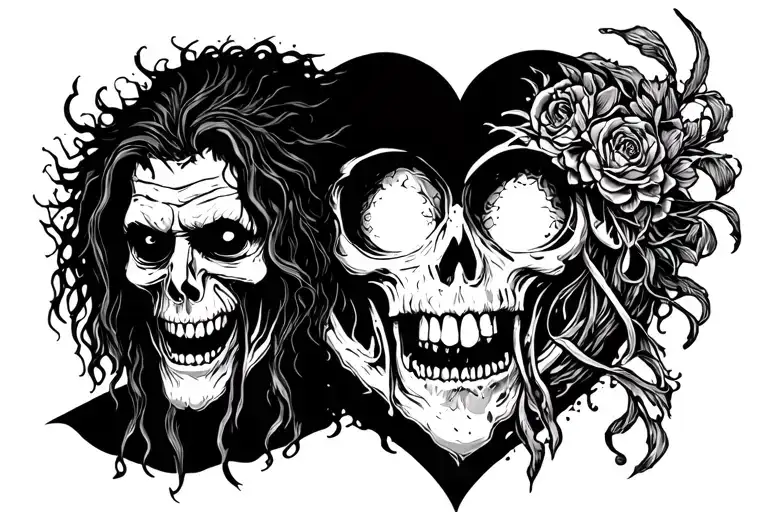 davy jones and love tattoo design idea