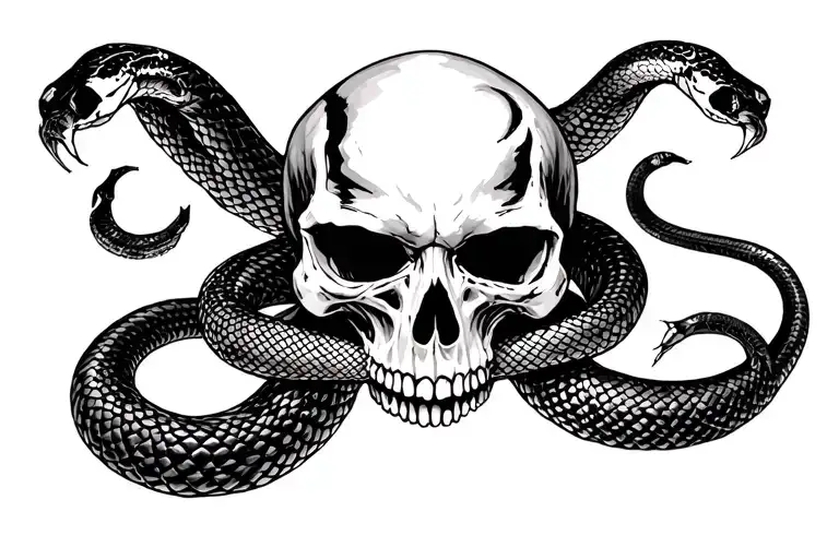 death eater skull and snake tattoo design idea