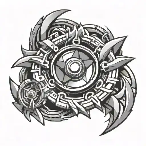beyblade X tattoo design idea