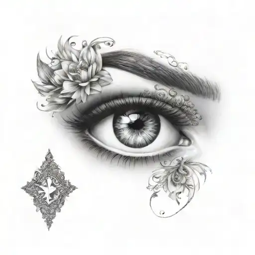 gypsy eye with diamond tattoo design idea