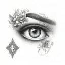 gypsy eye with diamond tattoo design idea