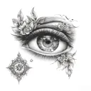 gypsy eye with diamond tattoo design idea