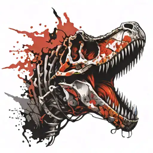 t rex skull tattoo design idea
