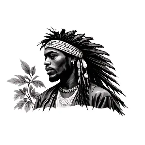 inspired by who's inlove with the color pink and who's half Indian and reminds me of the J.Cole - Power Trip song tattoo design idea