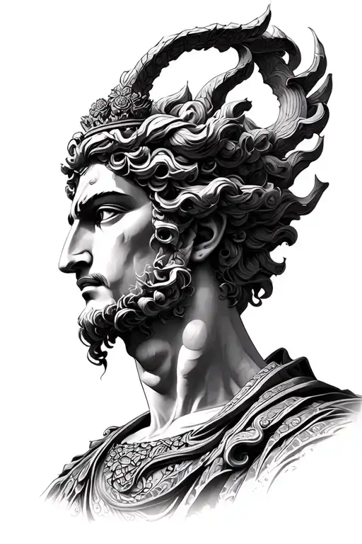 Statue of God solo Leveling anime tattoo design idea