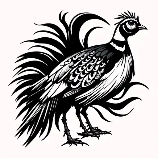 Hunting A Pheasant In tattoo design idea