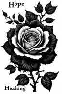 "Hope Healing" Minimalist wild Rose vine wrapping tattoo design idea
