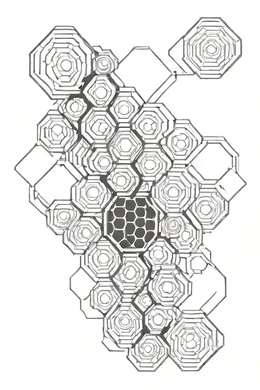 honeycomb pattern tattoo design idea
