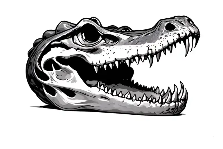 alligator skull tattoo design idea