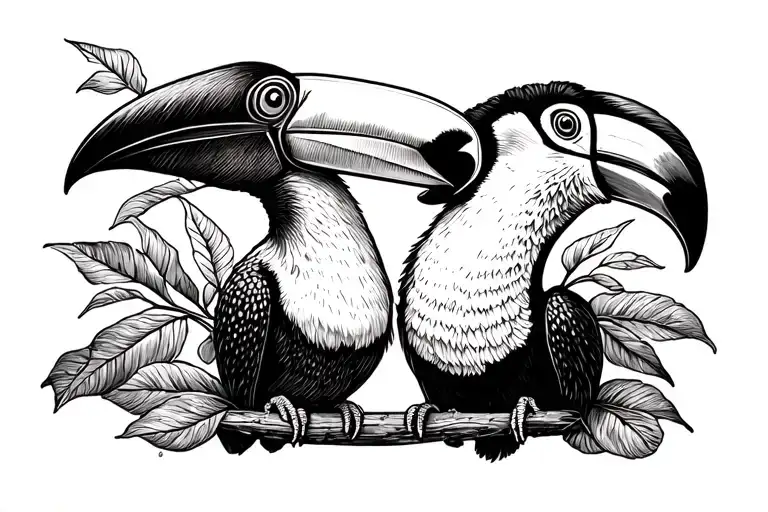 2pieces of ravioli and a toucan tattoo tattoo design idea