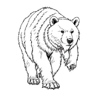 native american bear walking tattoo design idea