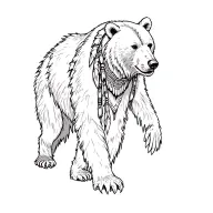 native american bear walking tattoo design idea