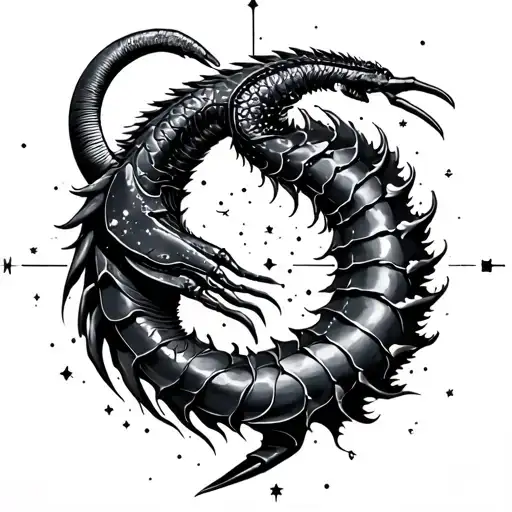 Aquarius Capricorn Scorpio constellation made tattoo design idea