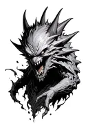 gengar ghost emerging tattoo design idea