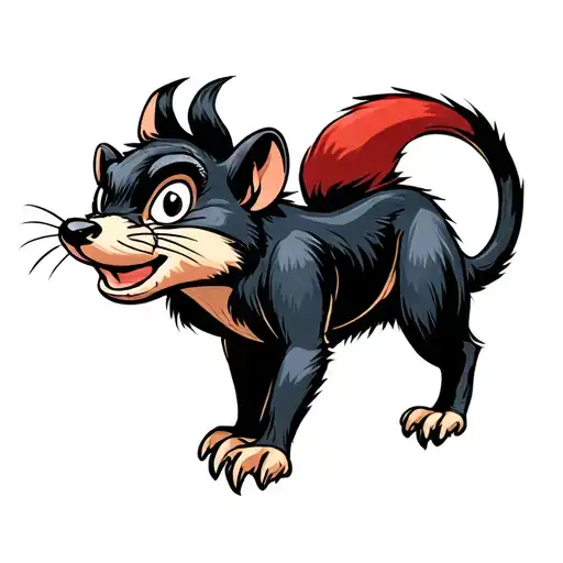 Tasmanian devil looney tunes in Marine dress blues tattoo design idea