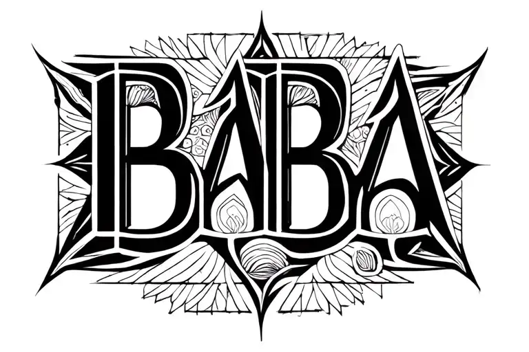 "BABA" chest tattoo design tattoo design idea
