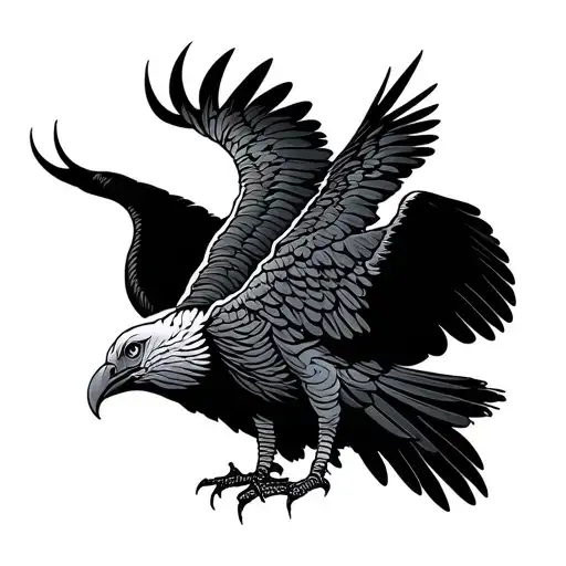 vulture silhouette tattoo design idea