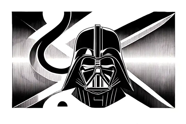 Darth Vader drumm and bass clef tattoo design idea