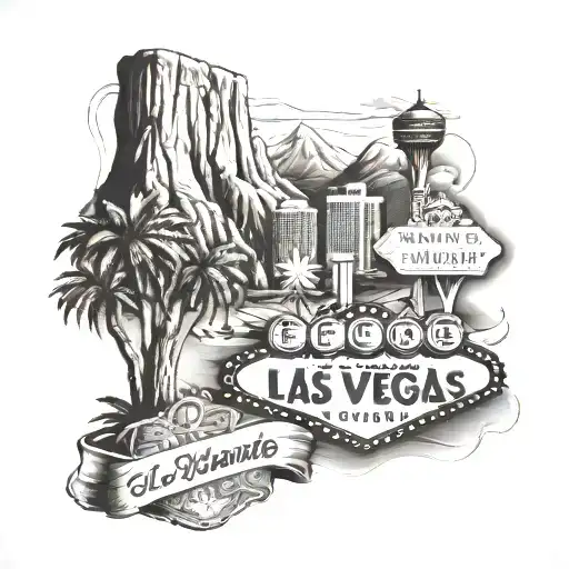 Las Vegas, Yosemite, Los Angeles tattoo design idea
