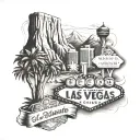 Las Vegas, Yosemite, Los Angeles tattoo design idea