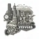Las Vegas, Yosemite, Los Angeles tattoo design idea