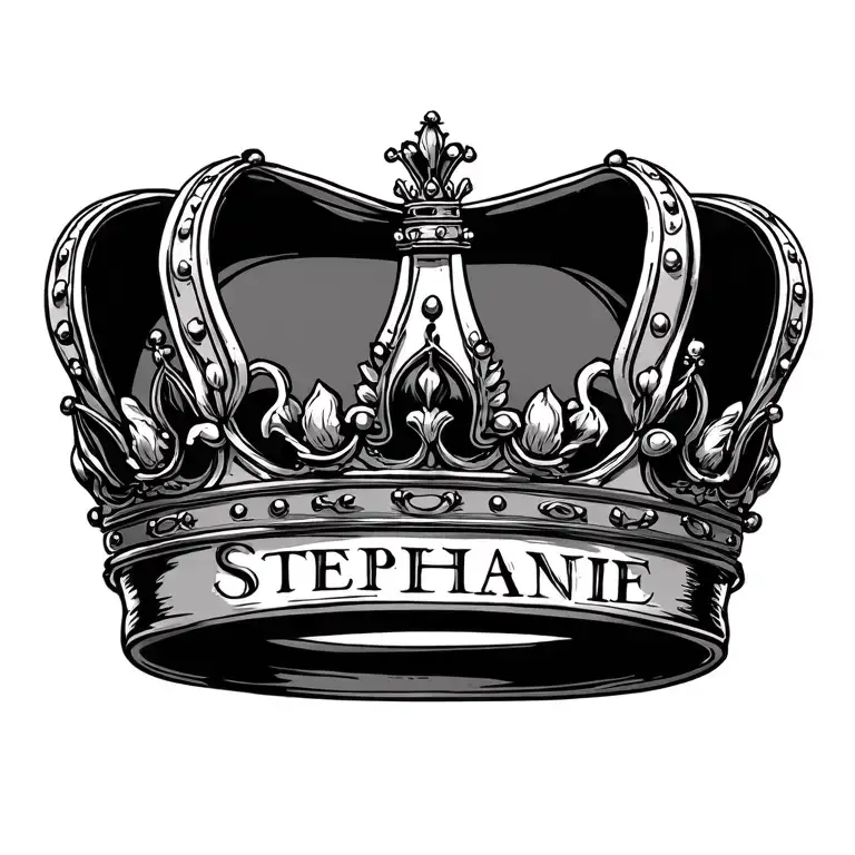 "Stephanie " Royal crown tattoo design idea