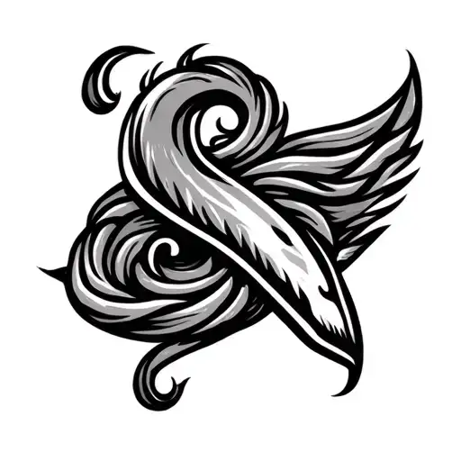 karma on a boomerang revolving tattoo design idea