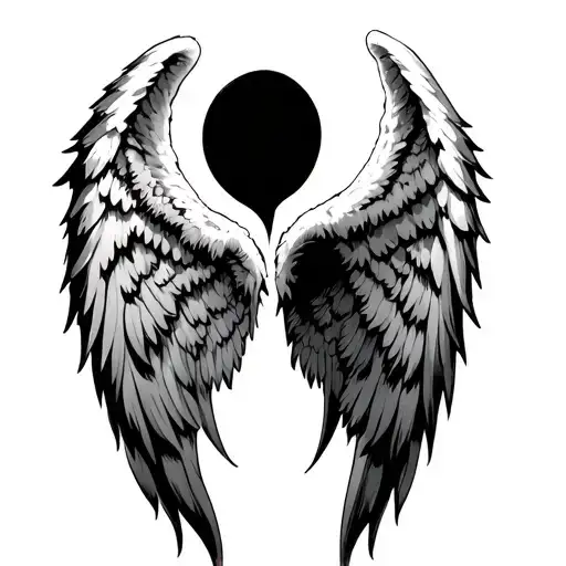 1 angel and 1 demon wing spread tattoo design idea