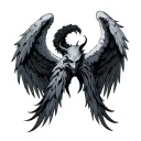 1 angel and 1 demon wing spread tattoo design idea