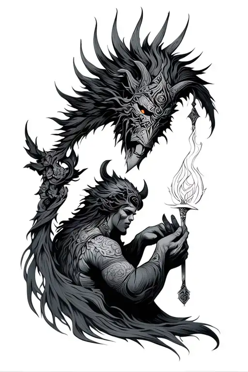 enki giving Knowledge tattoo design idea