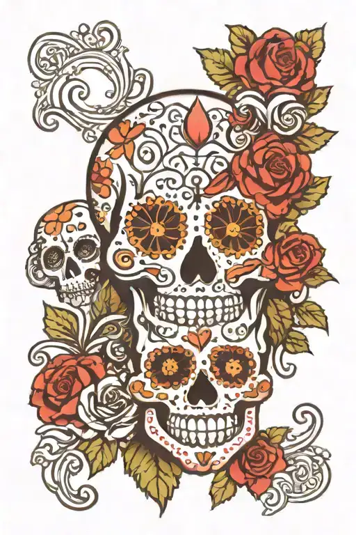 sugar skull meats henna art tattoo tattoo design idea