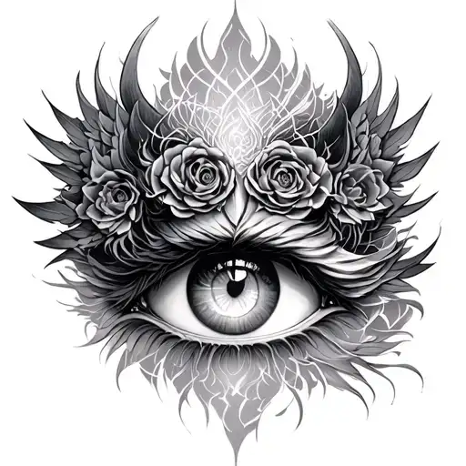 seraphim eyes tattoo design idea