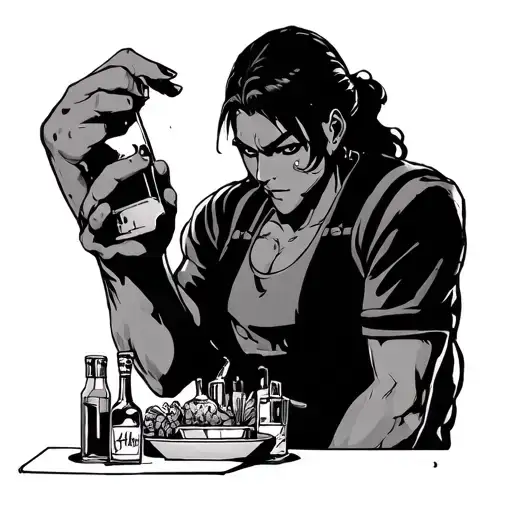 Manga panel from the japanese manga Bartender tattoo design idea