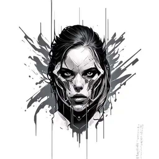 cyberpunk style tattoo design idea