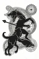 Odin on top of arm Fenrir lower arm Jormungandr throughout arm encircling Nordic compass tyr getting hand bit off tattoo design idea