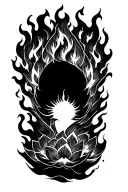 Japanese black fire tattoo design idea
