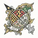 pizza Maryland state flag tattoo design idea