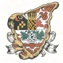 pizza Maryland state flag tattoo design idea