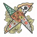 pizza Maryland state flag tattoo design idea